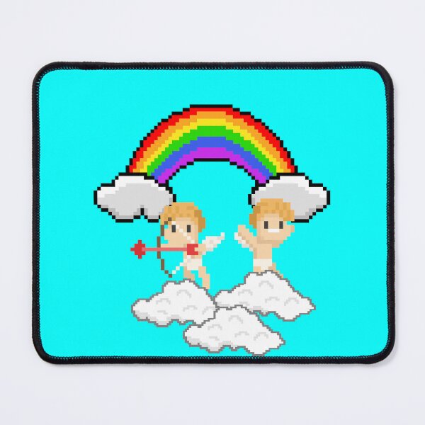 Item preview, Pixel cupidons on clouds with a rainbow  designed and sold by Crazyideeas.