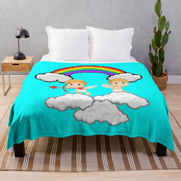 Item preview, Pixel cupidons on clouds with a rainbow  designed and sold by Crazyideeas.