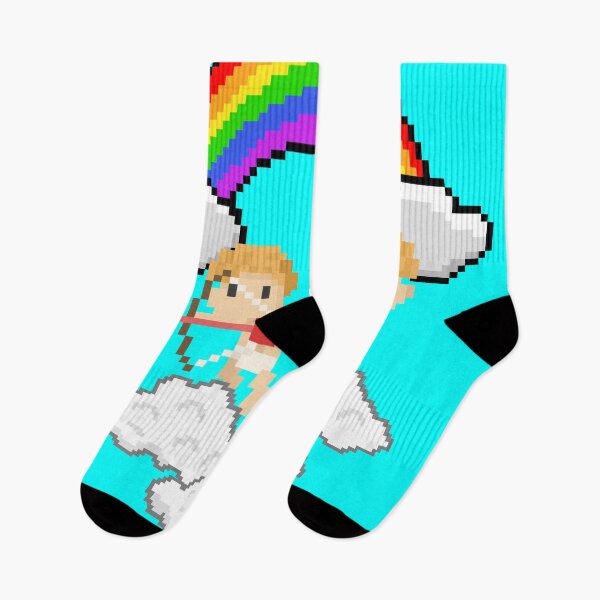 Item preview, Pixel cupidons on clouds with a rainbow  designed and sold by Crazyideeas.