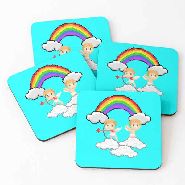 Item preview, Pixel cupidons on clouds with a rainbow  designed and sold by Crazyideeas.