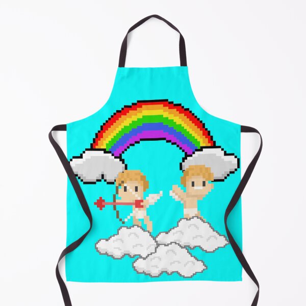 Item preview, Pixel cupidons on clouds with a rainbow designed and sold by Crazyideeas.