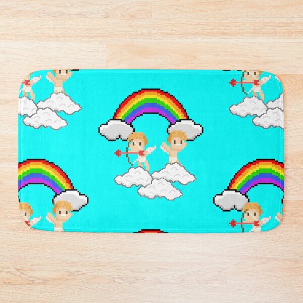 Item preview, Pixel cupidons on clouds with a rainbow  designed and sold by Crazyideeas.