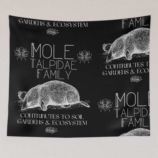 Item preview, Mole Talpidae Family Line Drawing Design designed and sold by EarthArtDesigns.