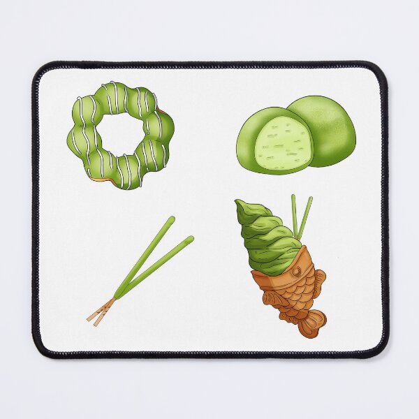 Item preview, Kawaii Matcha Asian Desserts 4 Pack/Sheet designed and sold by kawaiisweet.