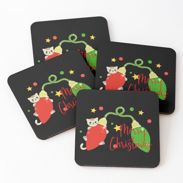 Item preview, Merry Christmas Cute Kitty with Christmas Lights designed and sold by Alondra.