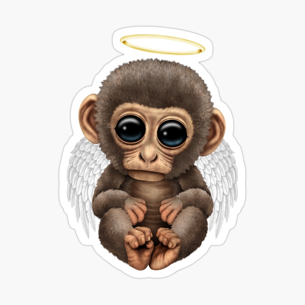 Monkey Angel Greeting Cards for Sale