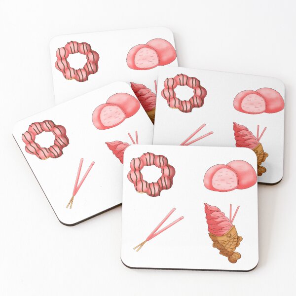Item preview, Kawaii Strawberry Asian Desserts 4 Pack/Sheet designed and sold by kawaiisweet.