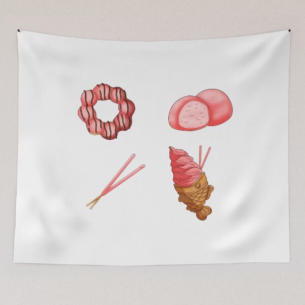 Item preview, Kawaii Strawberry Asian Desserts 4 Pack/Sheet designed and sold by kawaiisweet.