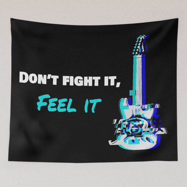 Item preview, Cool guitar with glitch effect | Quote Don't fight it, feel it | Rock on tour | British rock band  designed and sold by Kai-Shenin.