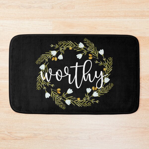 Item preview, You Are Worthy Wreath White Calligraphy designed and sold by amazingjoy.