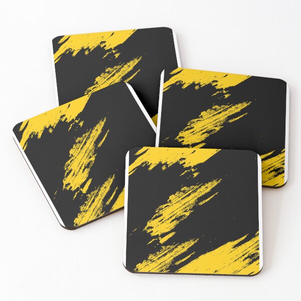 Item preview, black and yellow grunge paint pattern designed and sold by KamoMokotedi.