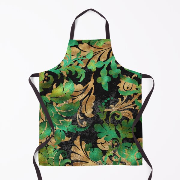 Item preview, Black, gold and jade floral leaves designed and sold by FGCART.