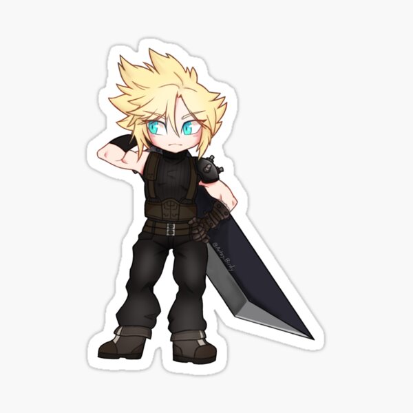 Chibi Cloud Strife Sticker For Sale By Artzy Birdy Redbubble