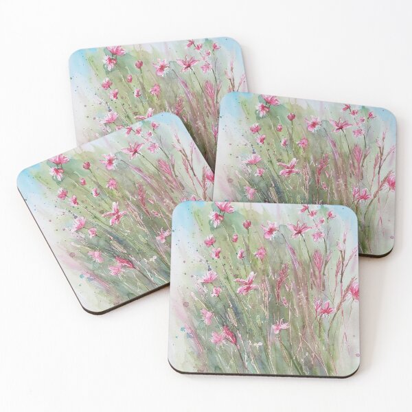 Artikelvorschau, Rosa Blumen-Aquarell entworfen und verkauft von Robin Liner.