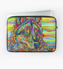Bunter psychedelischer Regenbogen-Wolf Laptoptasche