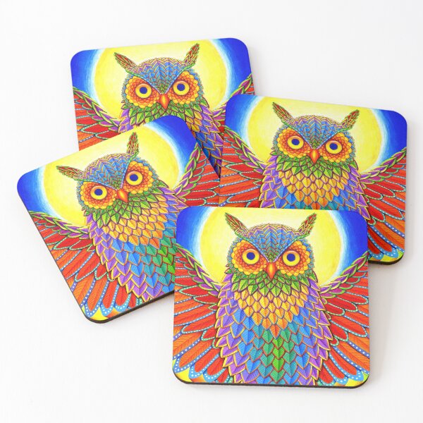 Item preview, Colorful Psychedelic Rainbow Owl designed and sold by Rebecca Wang.
