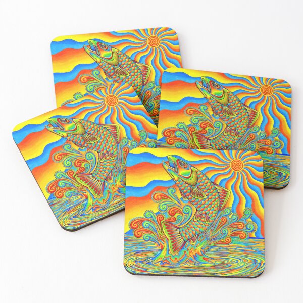 Item preview, Psychedelic Rainbow Trippy Trout Fish designed and sold by Rebecca Wang.
