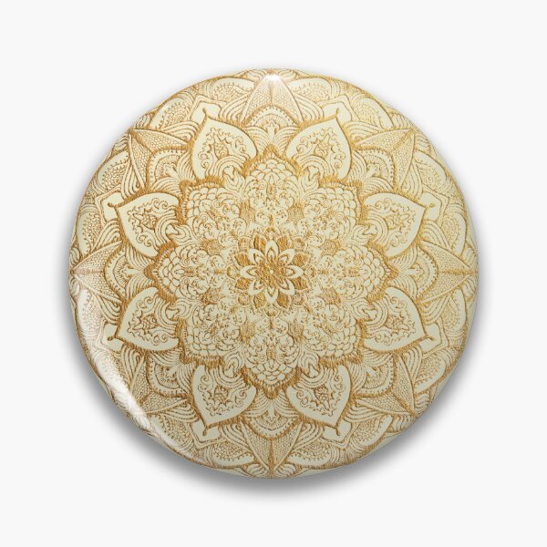 Item preview, golden textured mandala on light background designed and sold by MandalaFlowerArt.