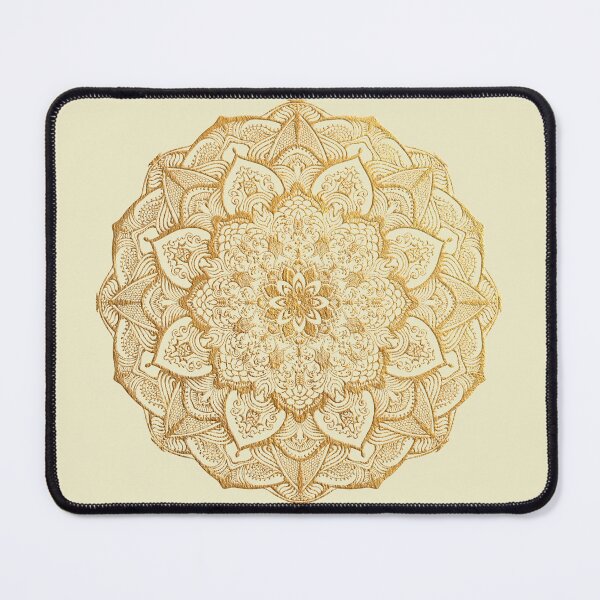 Item preview, golden textured mandala on light background designed and sold by MandalaFlowerArt.