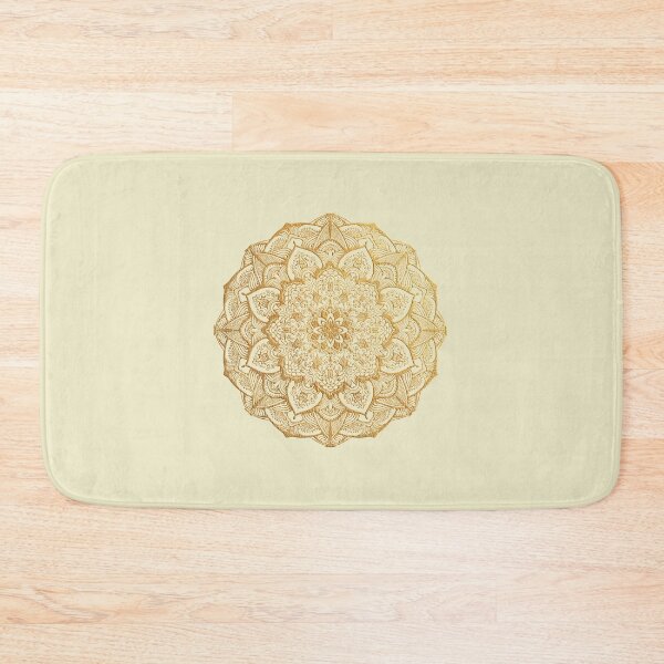 Item preview, golden textured mandala on light background designed and sold by MandalaFlowerArt.