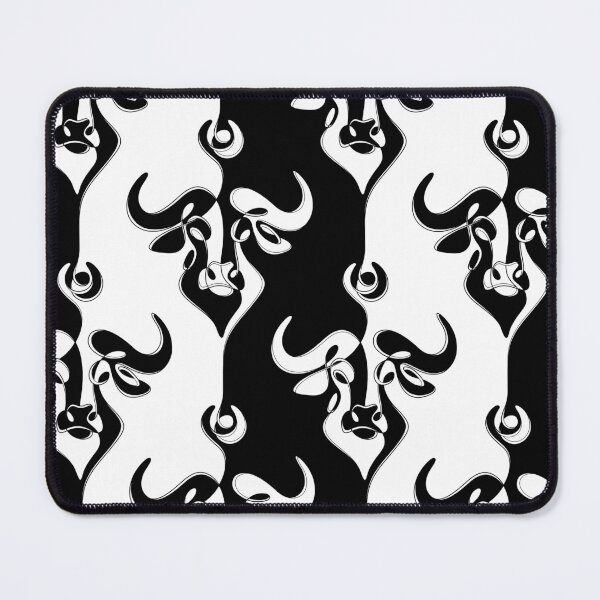 Item preview, Minimalistic Continuous Line Bull Portrait (black and white colorblock) designed and sold by lissantee.