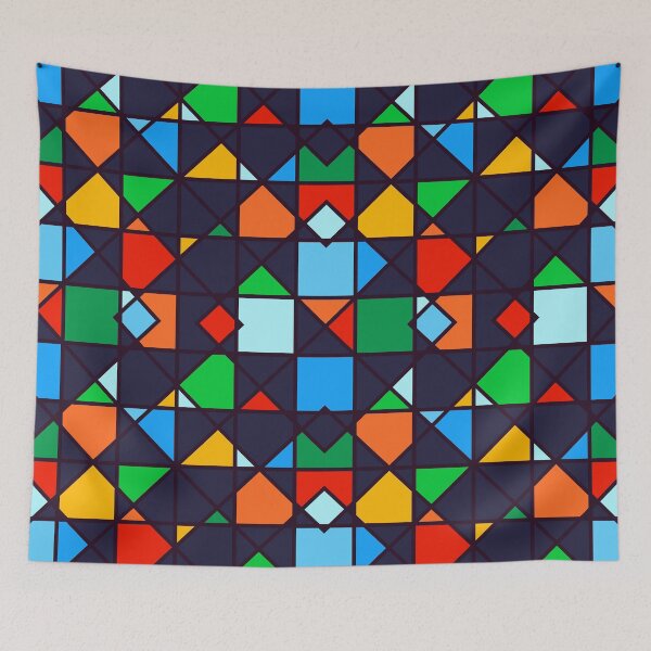Item preview, Red, Green, Yellow, Blue, Orange Geometric Architectural Pattern designed and sold by DEC02.