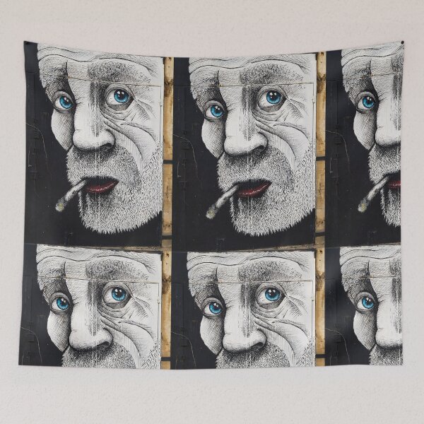 Item preview, White and Black Human Face Drawing designed and sold by DigitalChickHub.
