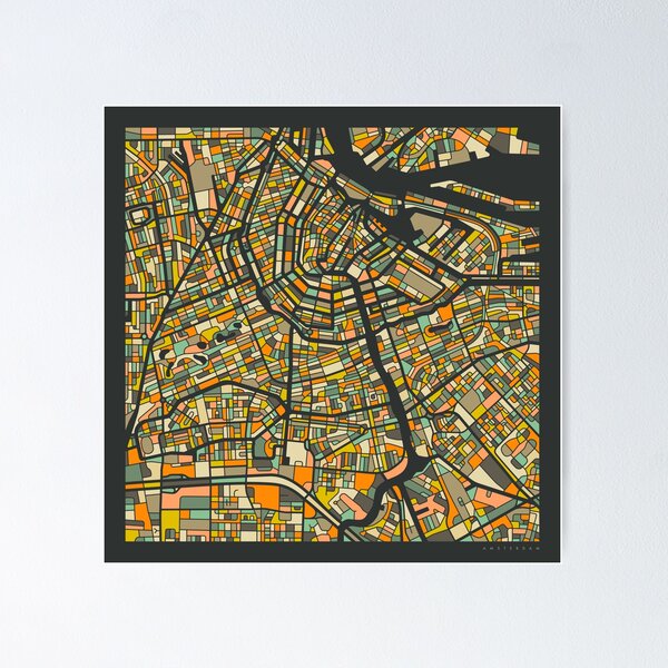 Aperçu de l'œuvre CARTE D'AMSTERDAM créée et vendue par JazzberryBlue.