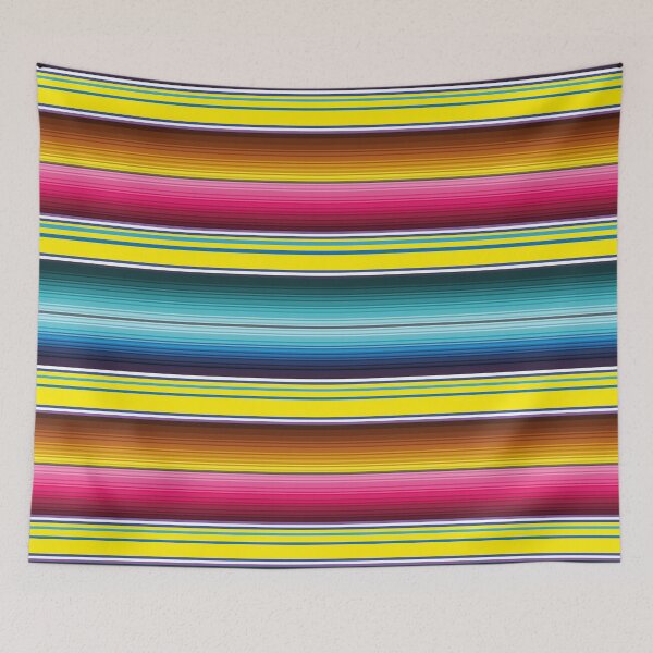 Item preview, Yellow Serape Mexican serape blanket vibrant zerape jorongo stripes zarape saltillo pattern designed and sold by T-Mex.