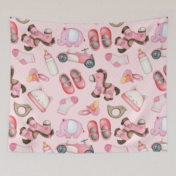 Item preview, Cute Baby Girl Pattern - Pink Toys and Baby Accessories  designed and sold by silviaol.