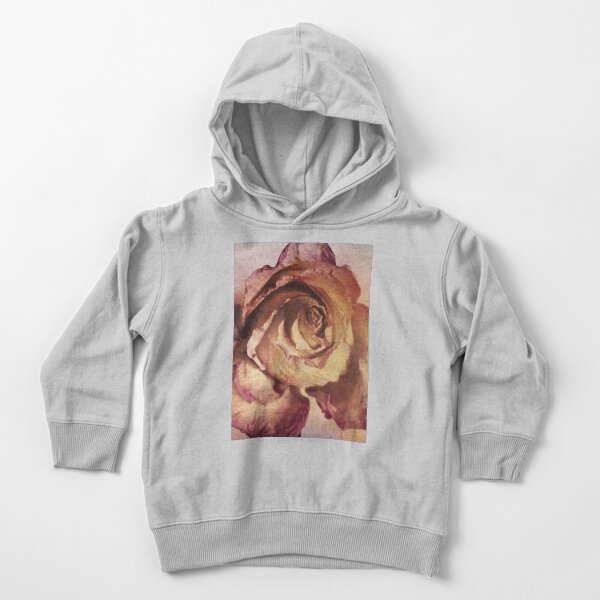 Rose in Time - Flower Lovers - Vintage Dusty Pink Rose Art Toddler Pullover Hoodie