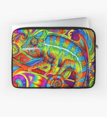Psychedelizard Psychedelic Chameleon Bunte Regenbogen-Eidechse Laptoptasche