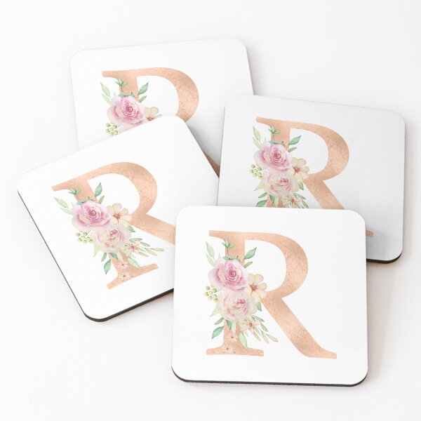 Item preview, Watercolor Monogram Letter R With Pink Roses designed and sold by silviaol.