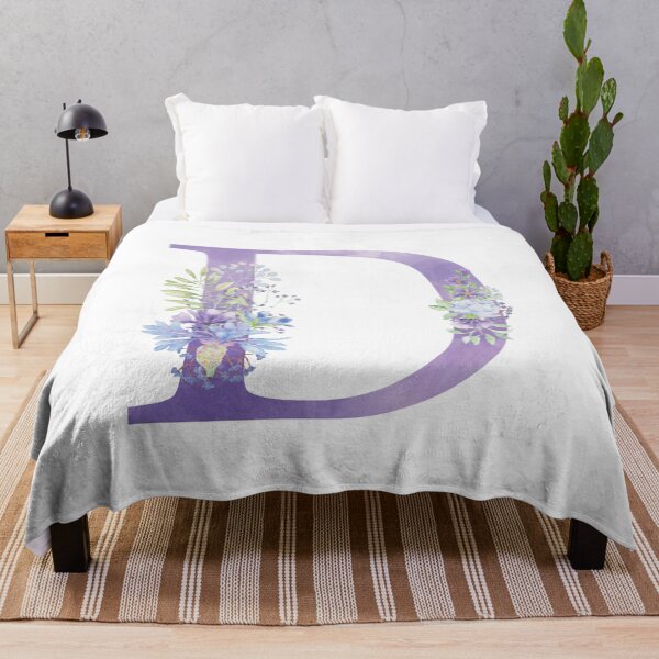 Item preview, Light Purple Watercolor Floral Monogram Letter D  designed and sold by silviaol.