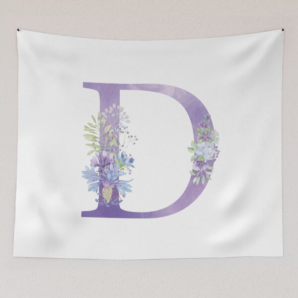 Item preview, Light Purple Watercolor Floral Monogram Letter D  designed and sold by silviaol.