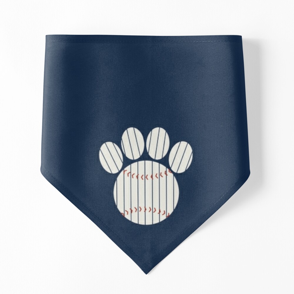 Navy Pinstripe Baseball Paw Print Pet Bandana for Sale by