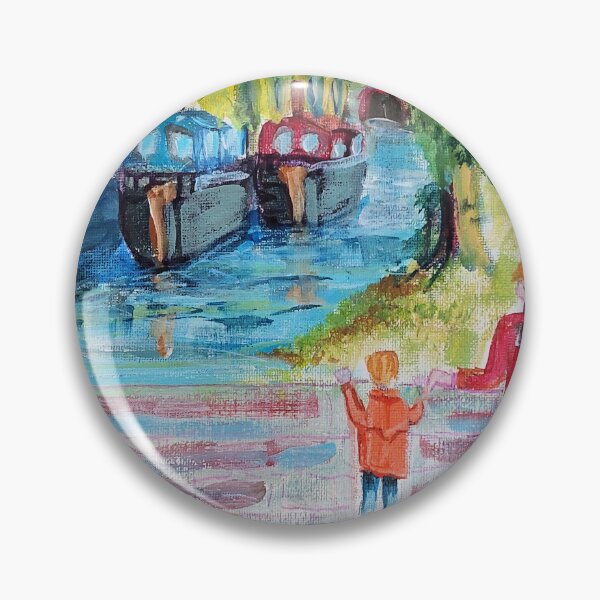 Item preview, Narrow Boats UK Print  Classic Scene Print of Original Work designed and sold by CarolAnnsArt.
