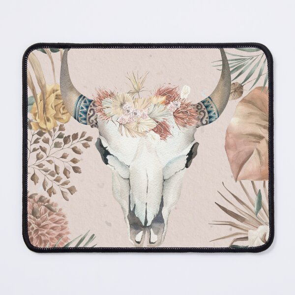 Item preview, Watercolor Skull and Crown Boho flowers designed and sold by andreapaes.