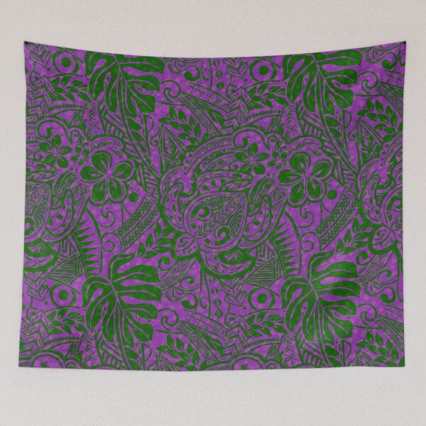 Item preview, Hawaiian - Samoan - Polynesian Tribal Purple Jungle  designed and sold by sunnthreads.