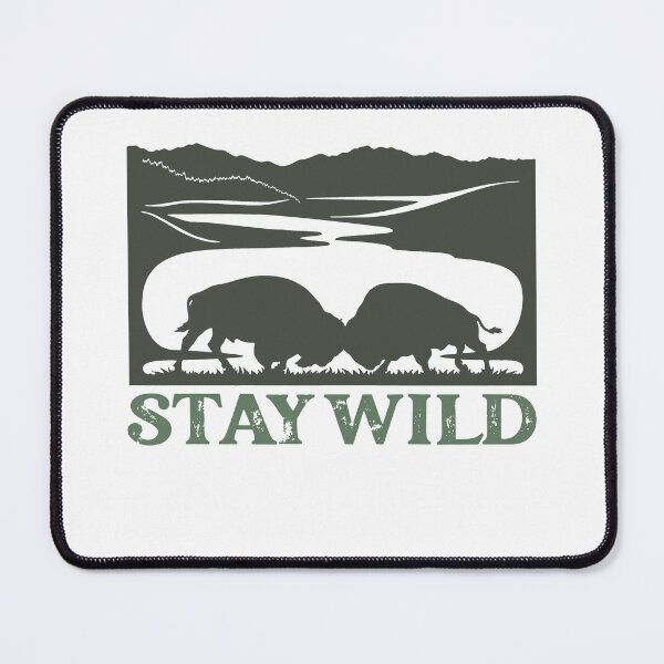 Item preview, Stay Wild Ramming Bison Outdoors Design designed and sold by ThisIsMugLife.