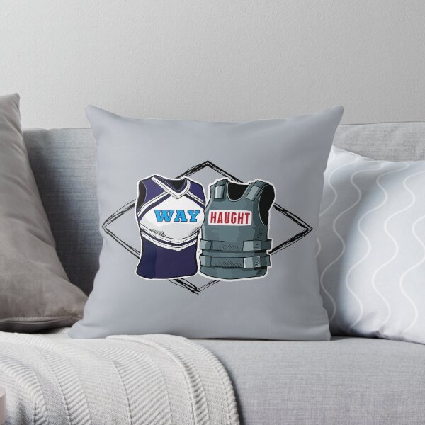 Wayhaught Vests - Blue and Grey Throw Pillow