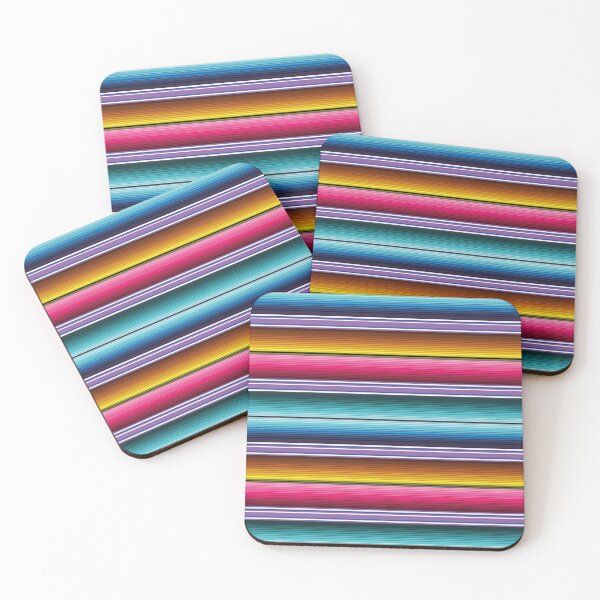 Item preview, Turquoise Serape Mexican serape blanket vibrant zerape saltillo jorongo stripes zarape designed and sold by T-Mex.