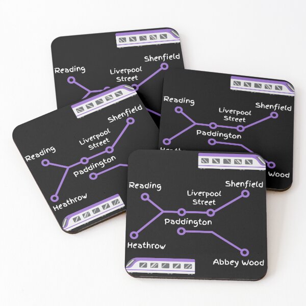 Item preview, Elizabeth Line Purple Train Map on Black designed and sold by LoloTrends.