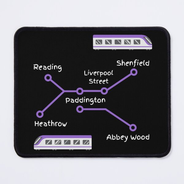 Item preview, Elizabeth Line Purple Train Map on Black designed and sold by LoloTrends.
