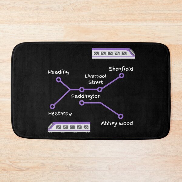 Item preview, Elizabeth Line Purple Train Map on Black designed and sold by LoloTrends.