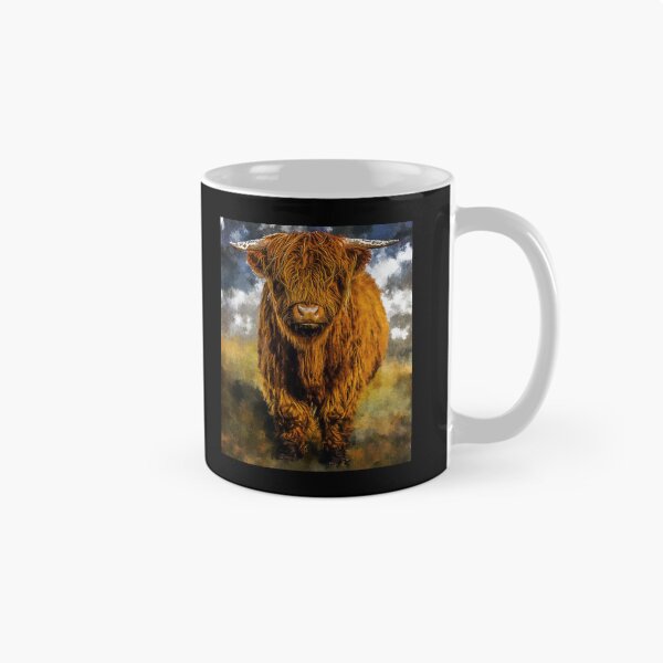 Item preview, Adorable Long Haired Highland Cattle Cow, Highland Scottish Cattle Cow Lover, Fluffy Highland cattle Cow Oil Paint, Cute Hairy Farm Animal designed and sold by Trendymotion.