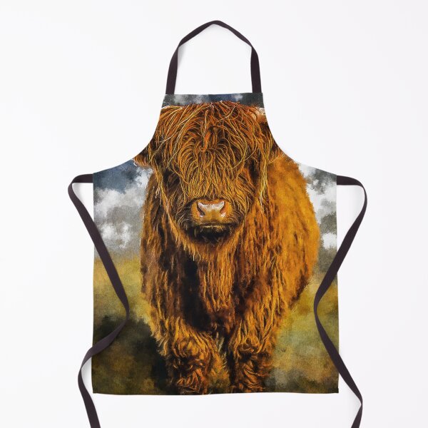 Item preview, Adorable Long Haired Highland Cattle Cow, Highland Scottish Cattle Cow Lover, Fluffy Highland cattle Cow Oil Paint, Cute Hairy Farm Animal designed and sold by Trendymotion.