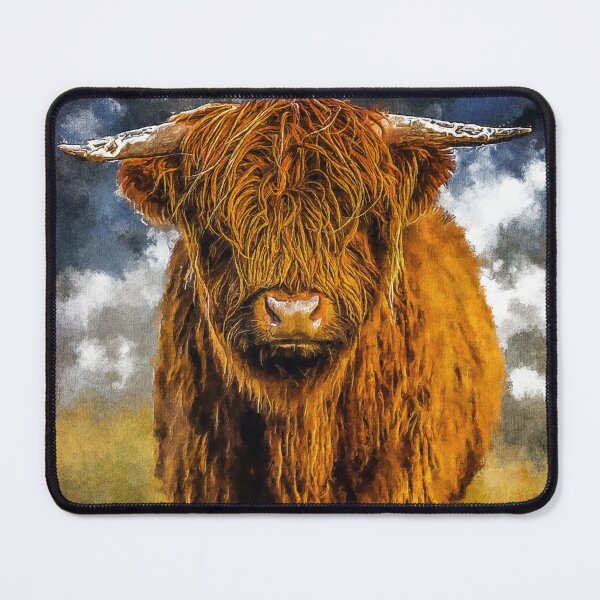 Item preview, Adorable Long Haired Highland Cattle Cow, Highland Scottish Cattle Cow Lover, Fluffy Highland cattle Cow Oil Paint, Cute Hairy Farm Animal designed and sold by Trendymotion.
