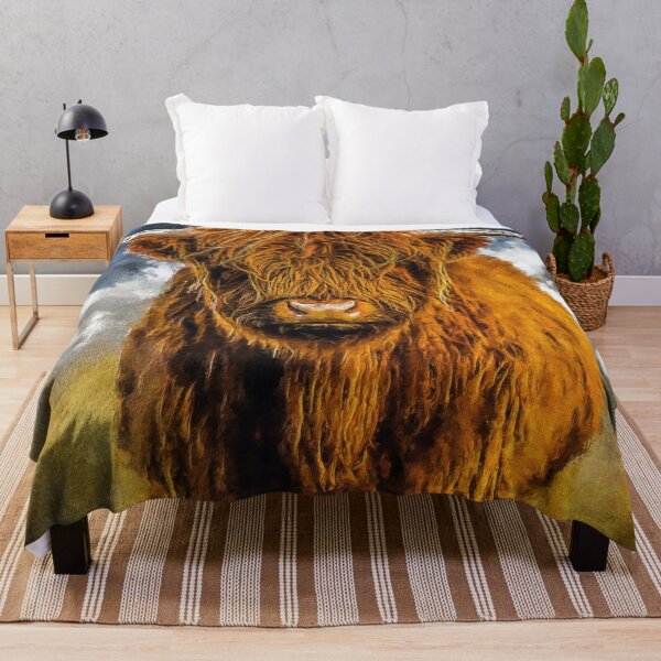 Item preview, Adorable Long Haired Highland Cattle Cow, Highland Scottish Cattle Cow Lover, Fluffy Highland cattle Cow Oil Paint, Cute Hairy Farm Animal designed and sold by Trendymotion.