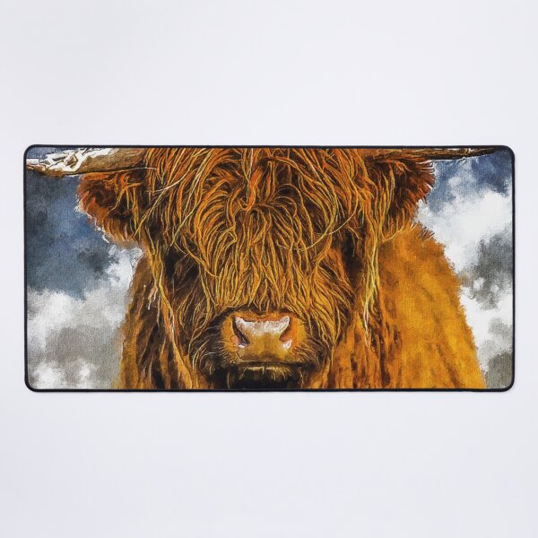 Item preview, Adorable Long Haired Highland Cattle Cow, Highland Scottish Cattle Cow Lover, Fluffy Highland cattle Cow Oil Paint, Cute Hairy Farm Animal designed and sold by Trendymotion.